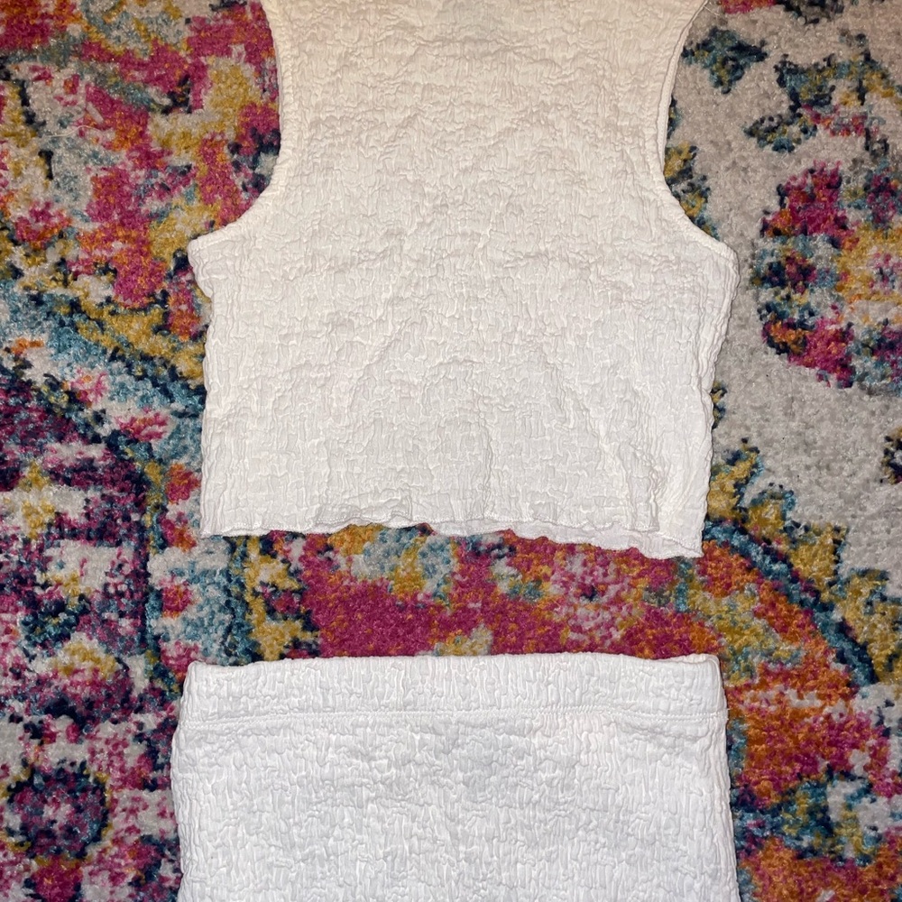 Forever 21 White Textured Maxi Skirt